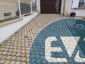 Pavage blanc calcaire