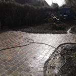 Lavage des joints de pavés